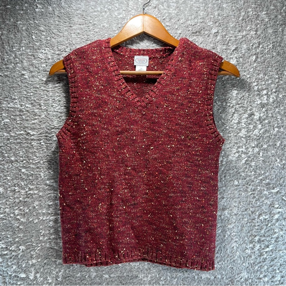 Talbots Kids Boys Sleeveless Sweater Vest Size 10 Cotton Acrylic‎ Tweed Preppy